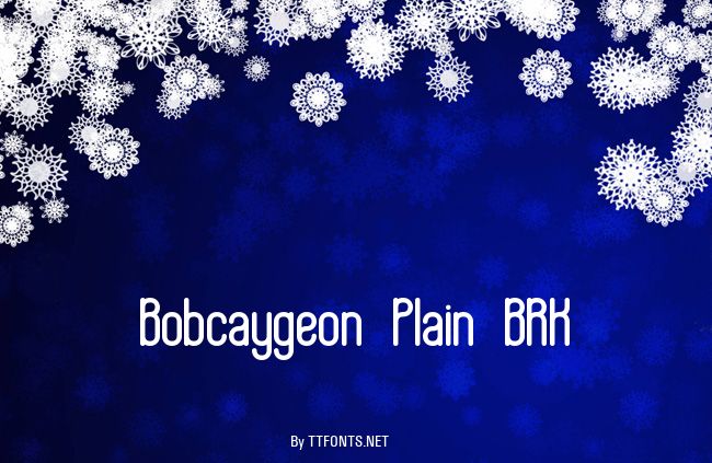 Bobcaygeon Plain BRK example